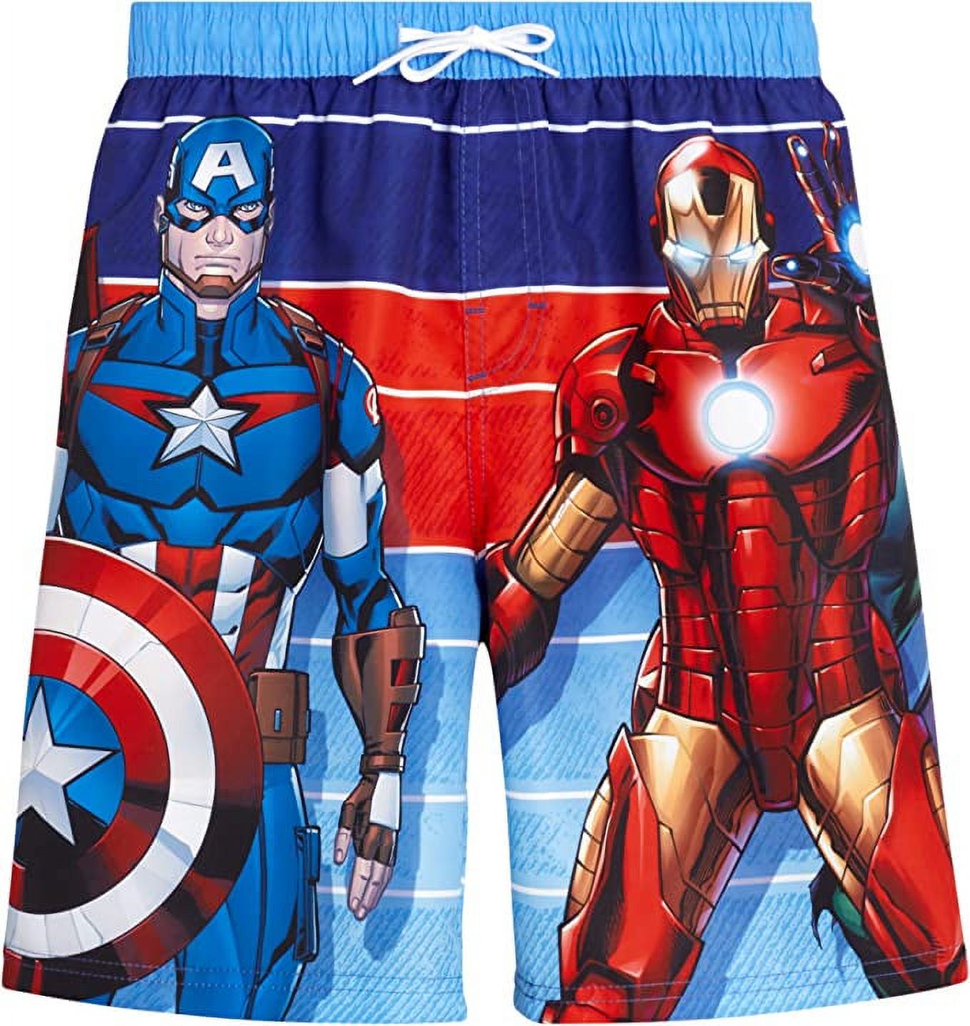 Marvel Avengers Boys’ Swim Trunks – Captain America, Iron Man, Hulk, Black Panther Swimsuit –(2T-12)